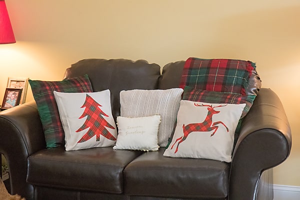 plaid Christmas pillow covers, Christmas decor