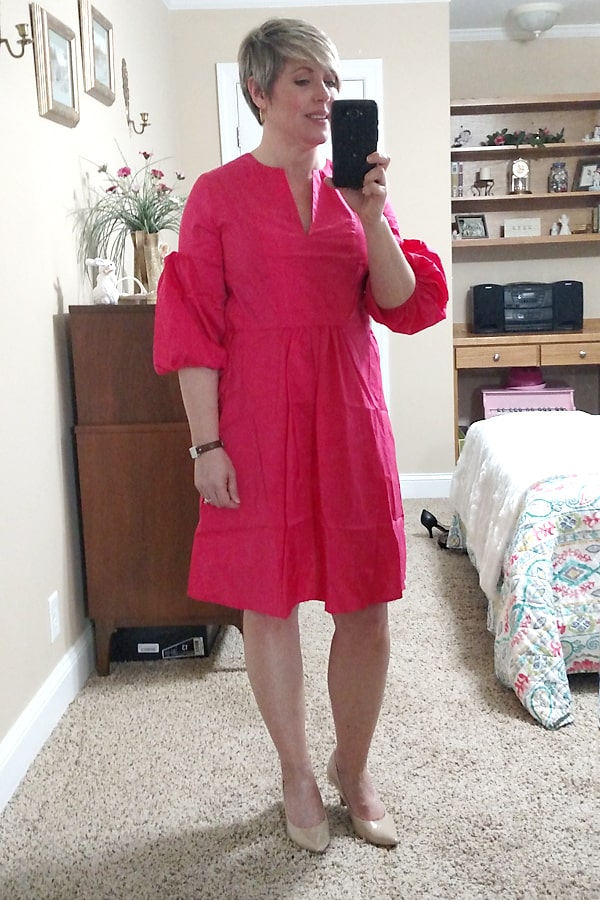 coral spring/Easter dress for less than $20