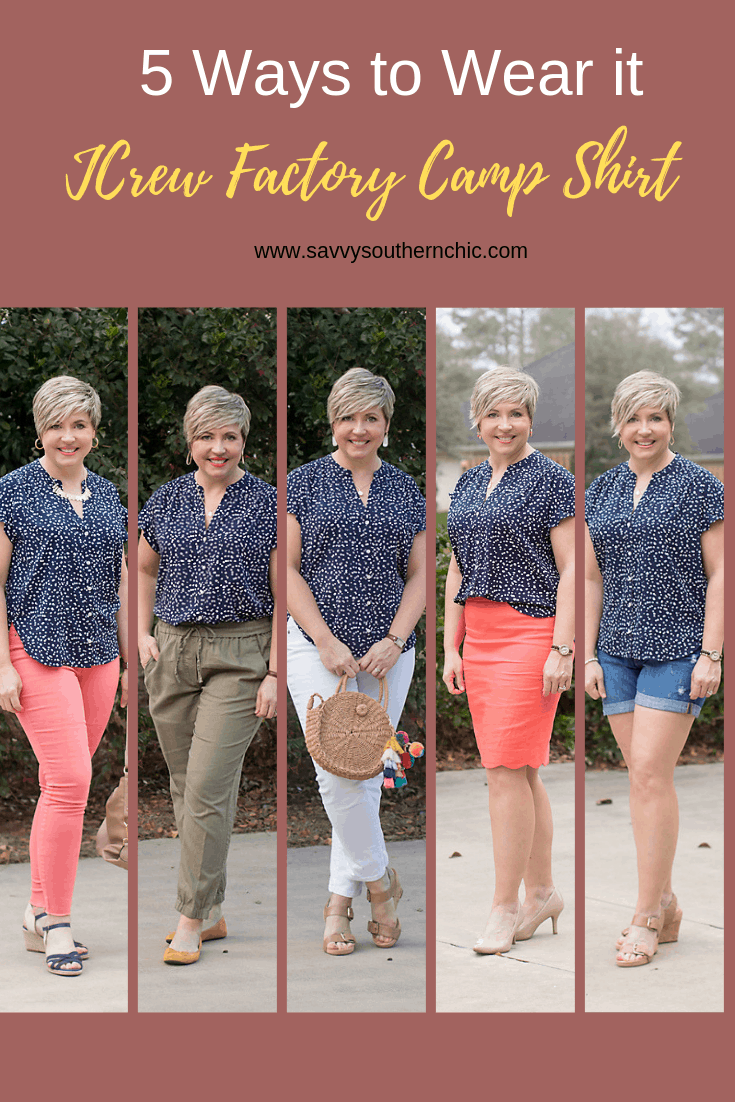 JCrew Factory camp shirt 5 ways (and Five for Friday)