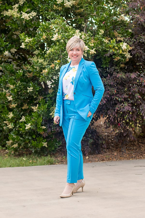 womens office wear bright suit