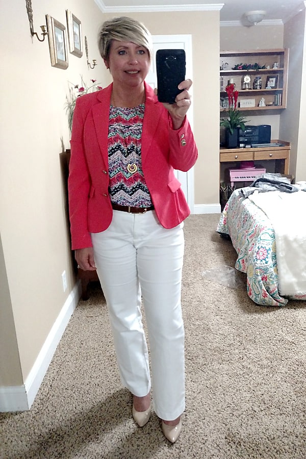 white pants office outfit
