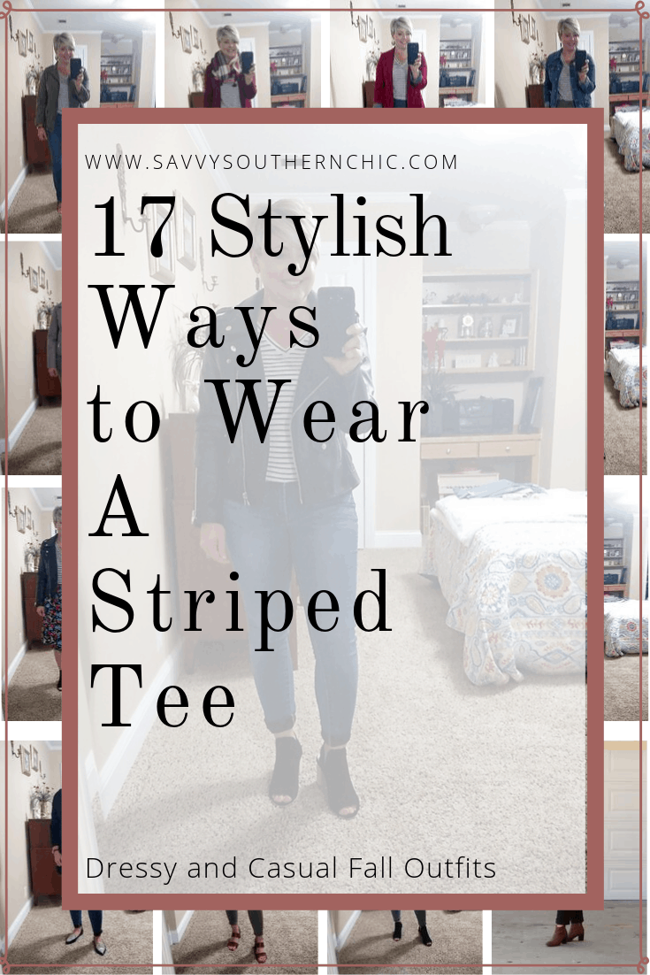 striped tee fall outfits
