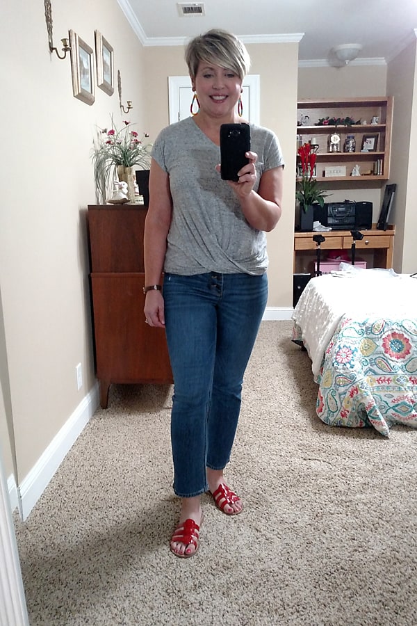 summer work from home jeans outfit