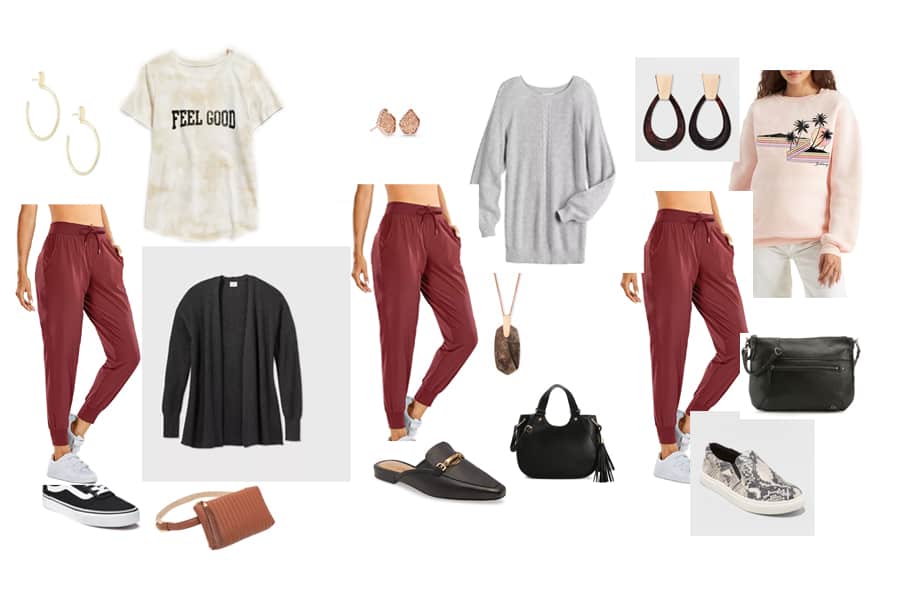 three cute and comfy joggers outfits; 3 ways to wear the best joggers