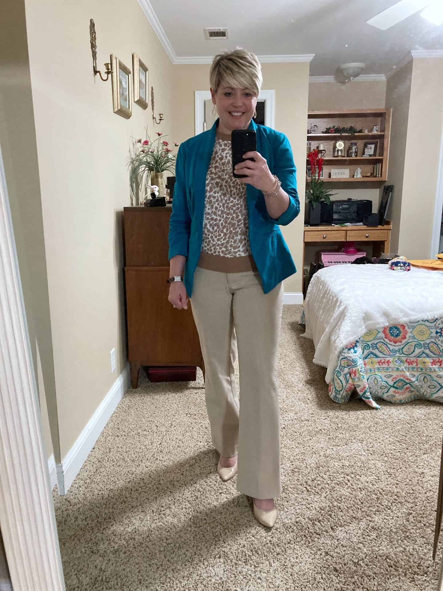 leopard top office outfit