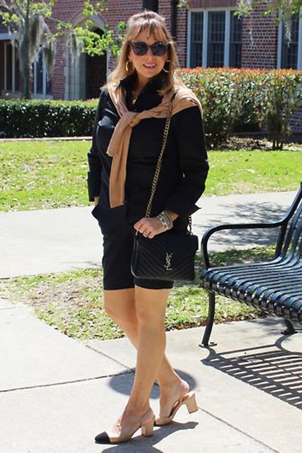 all black and camel outfit classic style