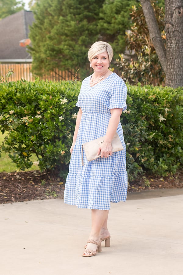 gingham dress shower  outfit idea