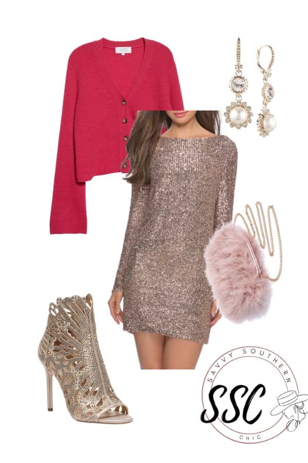 sequin dress glam outfit