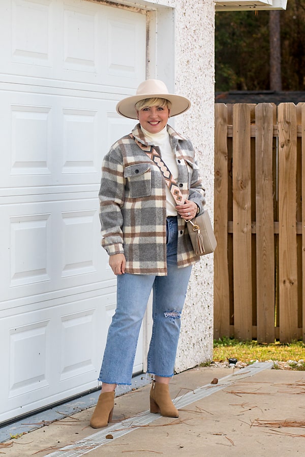 shacket outfit for women over 50