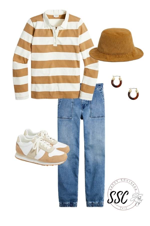 polo shirt fall outfit